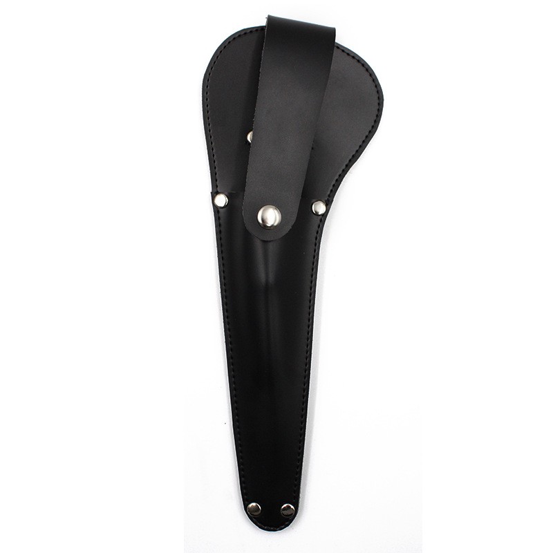 Étui à outils en cuir PU noir, fermeture à pression, passant de ceinture, pour ciseaux et pinces