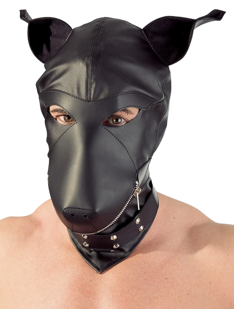 Oem Schwarz Fetisch-Kollektion – Hundekopfmaske Mit Ohren