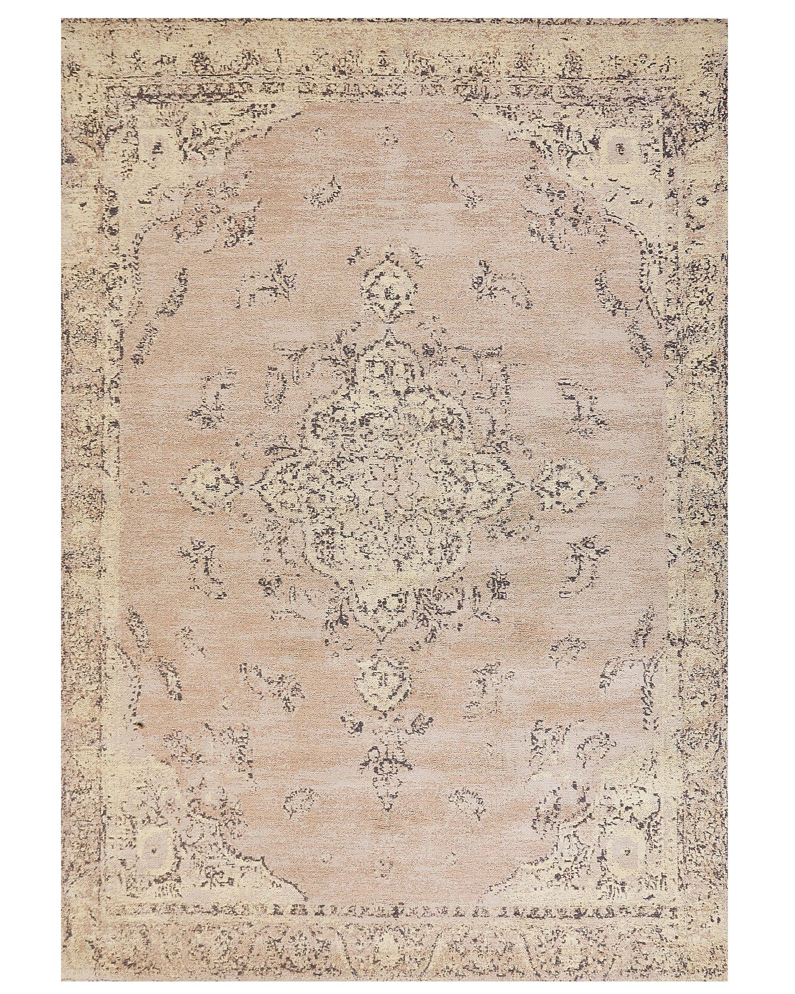 Beliani - Area Rug Cotton Oriental Distressed Pattern 200 X 300 Cm Beige Matarim