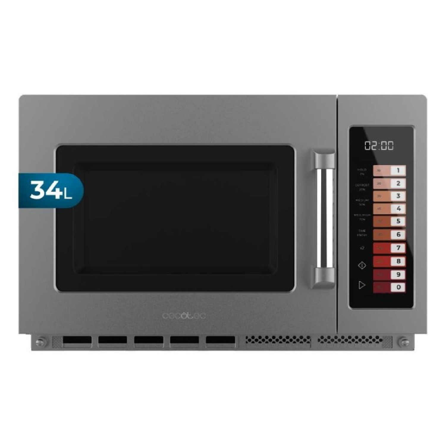 Cecotec Forno A Microonde Professionale Senza Piatto Girevole - 34 Litri - Flatpro 3400. 2100 W, Doppio Magnetron, Pulsanti A Sfioramento, Timer Da 60 Minuti.