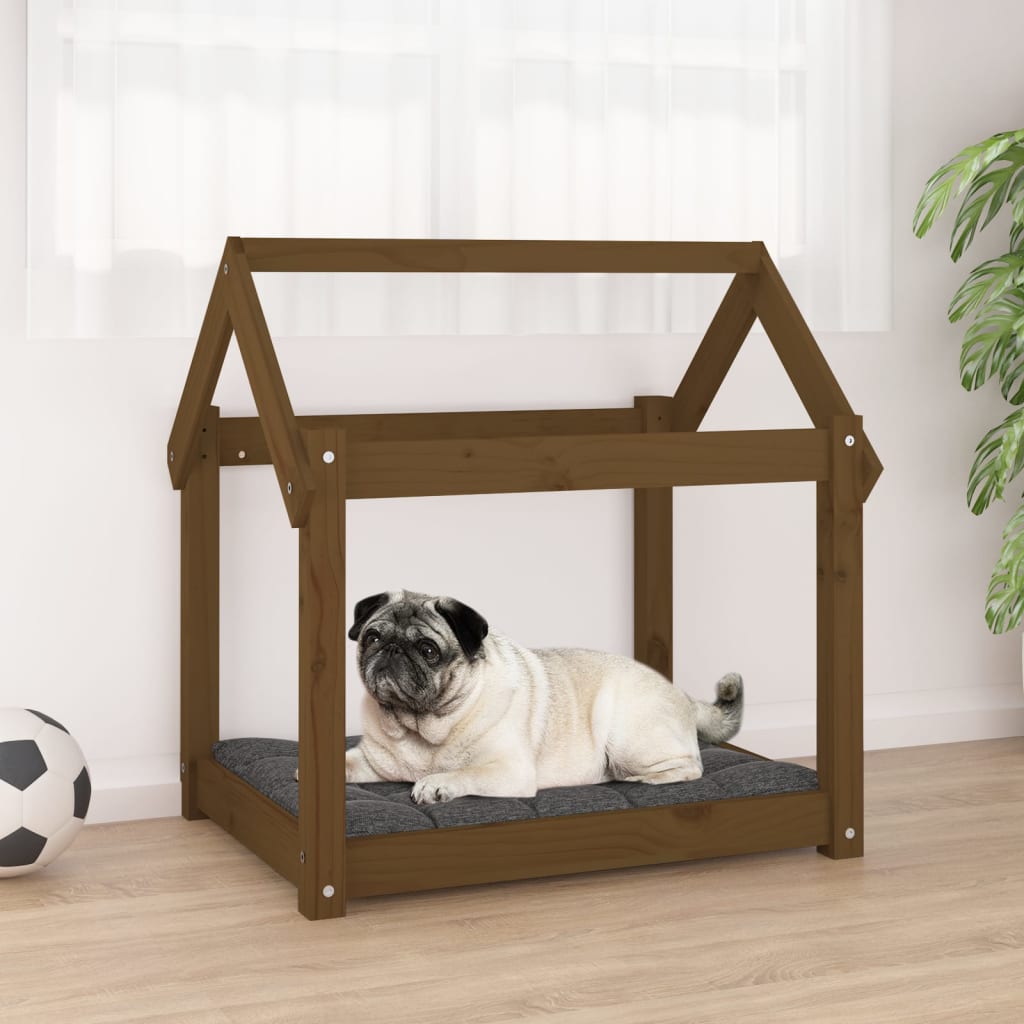Vidaxl Braun Hundebett Honig 71X55x70 Cm Massivholz Kiefer