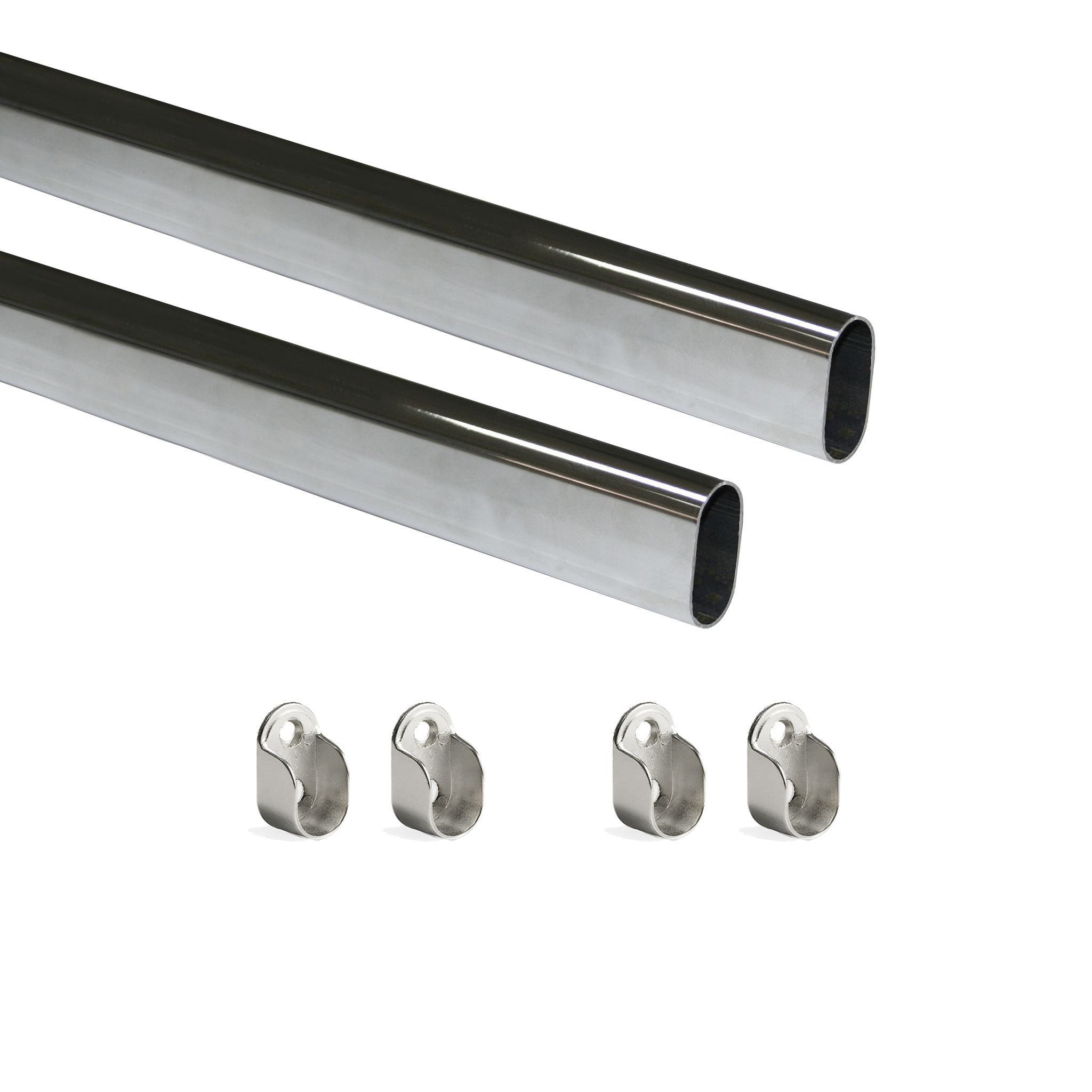 Emuca Versilbert Kleiderstangen-Set Silber 750 Mm