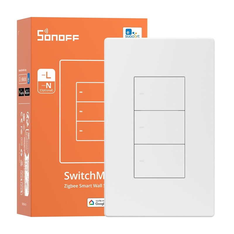 SONOFF ZBM5 SwitchMan Zigbee Smart Wandschalter unterstützt keinen neutralen und neutralen Draht und abnehmbaren Relaismodus, funktioniert mit Home Assistant