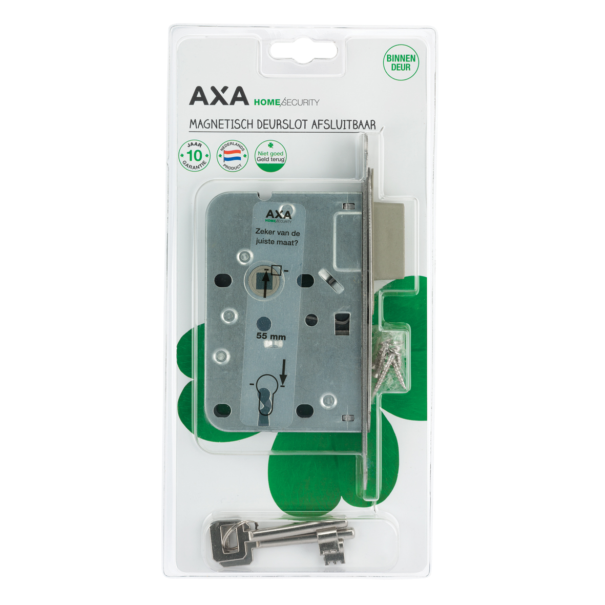 Axa Türschloss - Modell 7139 - Tag - /nachtverriegelung - Magnetisch - Mit Schlüsselloch Sl55 - Mit Edelstahl - Frontplatte Und Montagematerial
