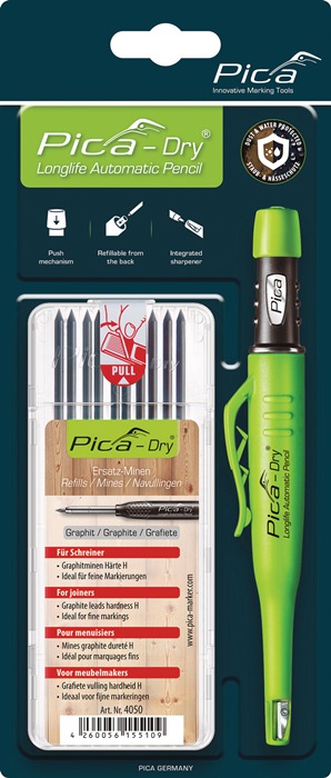 Pica-Marker Pica DRY Zimmermannsbleistift 10 Graphitminen Nr. 4050, Härte H - Image 5