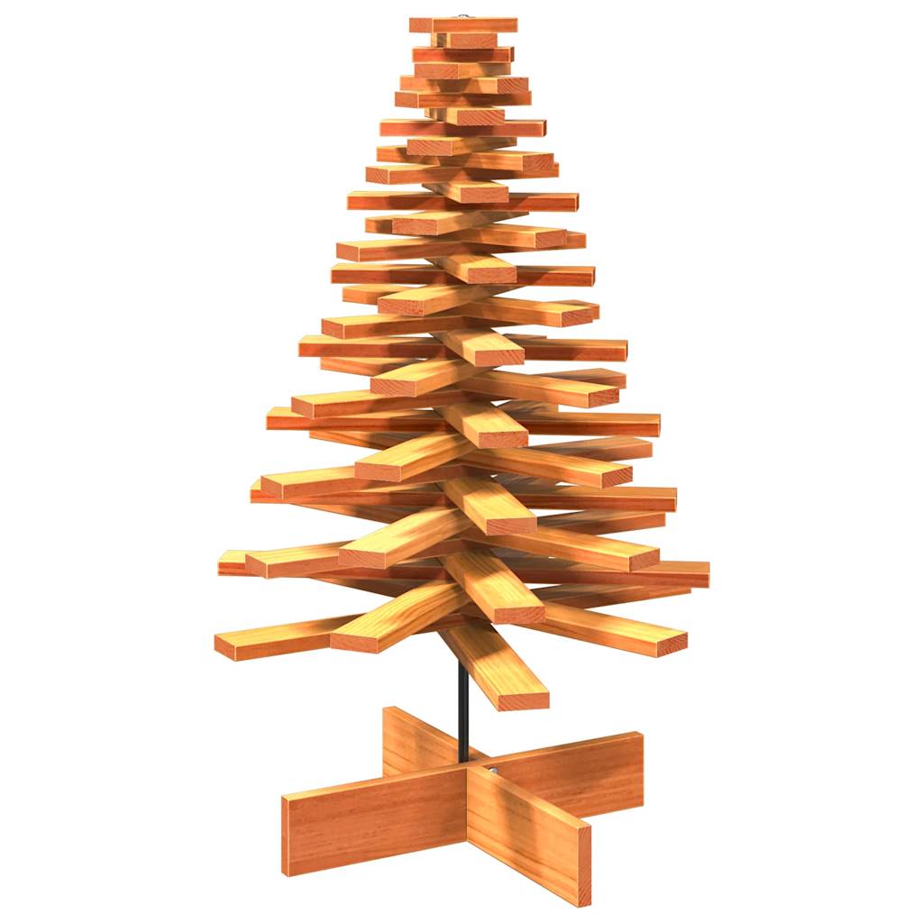 Vidaxl Albero Di Natale Marrone Cera 100 Cm In Legno Massello Di Pino
