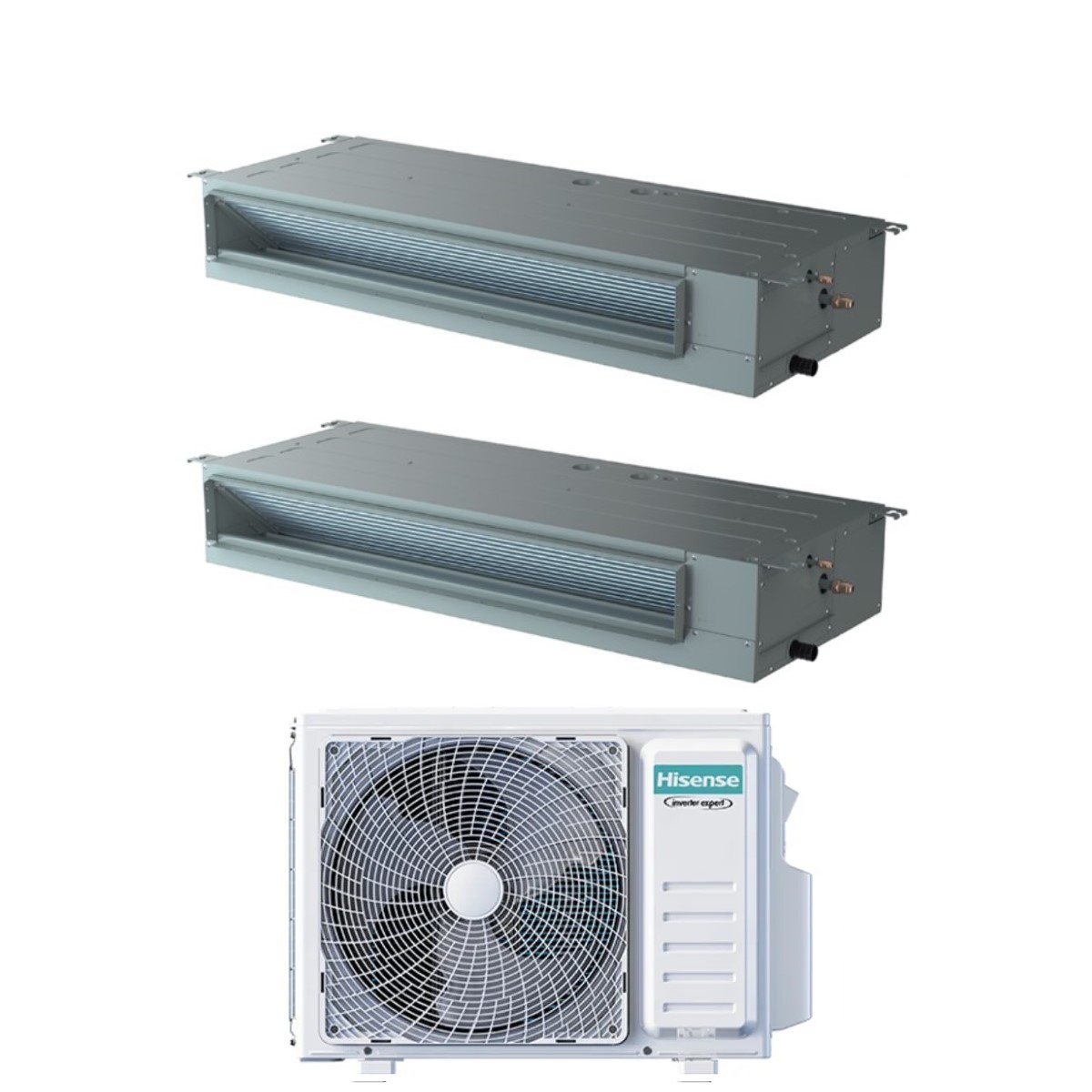 Climatizzatore Condizionatore Hisense Dual Split Inverter Canalizzato Canalizzabile 9+9 Con 2amw42u4rgc R-32 Wi-fi Optional 9000+9000 Con Telecomando Di Serie
