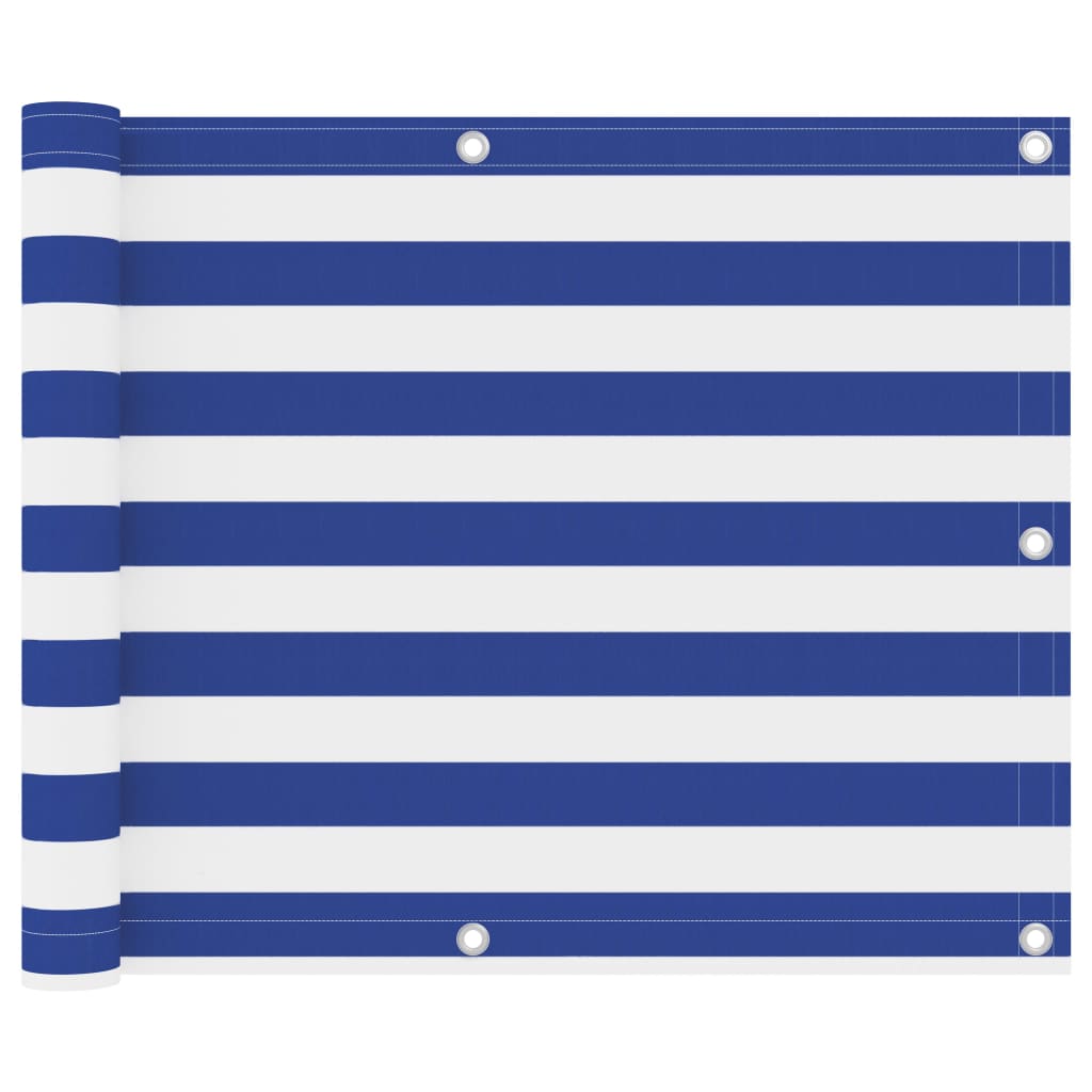 Balkon-sichtschutz Weiß Und Blau 75x300 Cm Oxford-gewebe Vidaxl