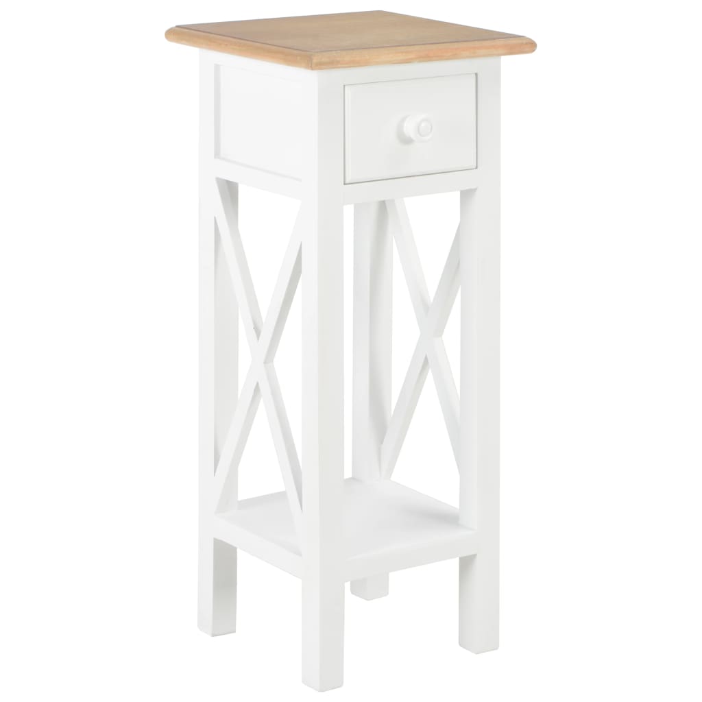 Vidaxl Weiß Beistelltisch 27 X 27 X 65,5 Cm Holz