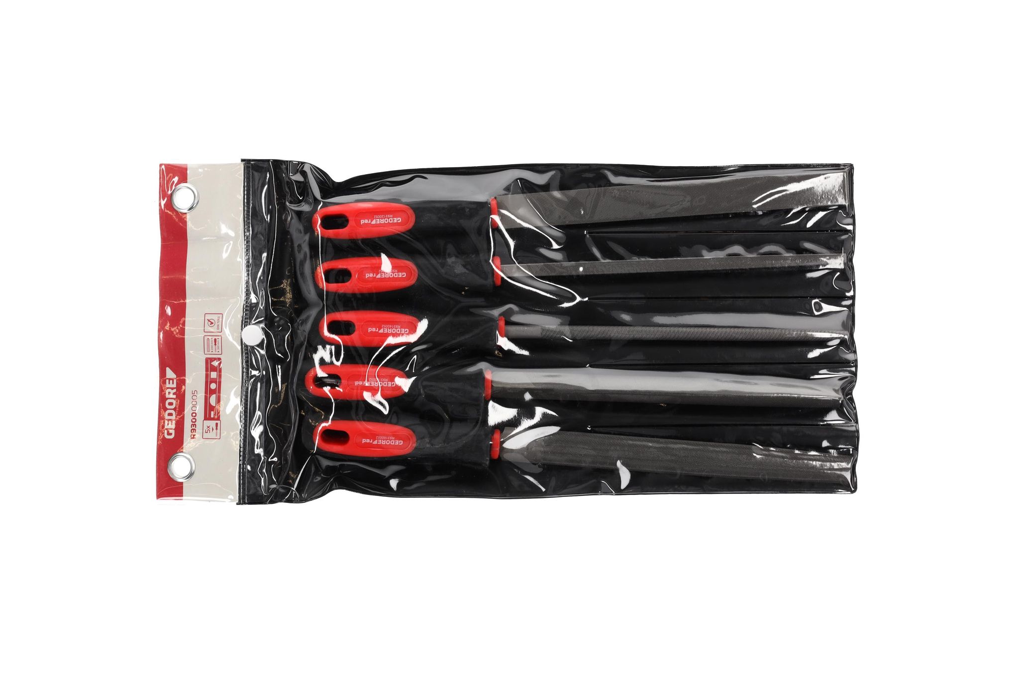 Gedore red R93000005 Feilensatz 5-teilig 3kt+4kt+Flach+Rund+Halb - Image 3