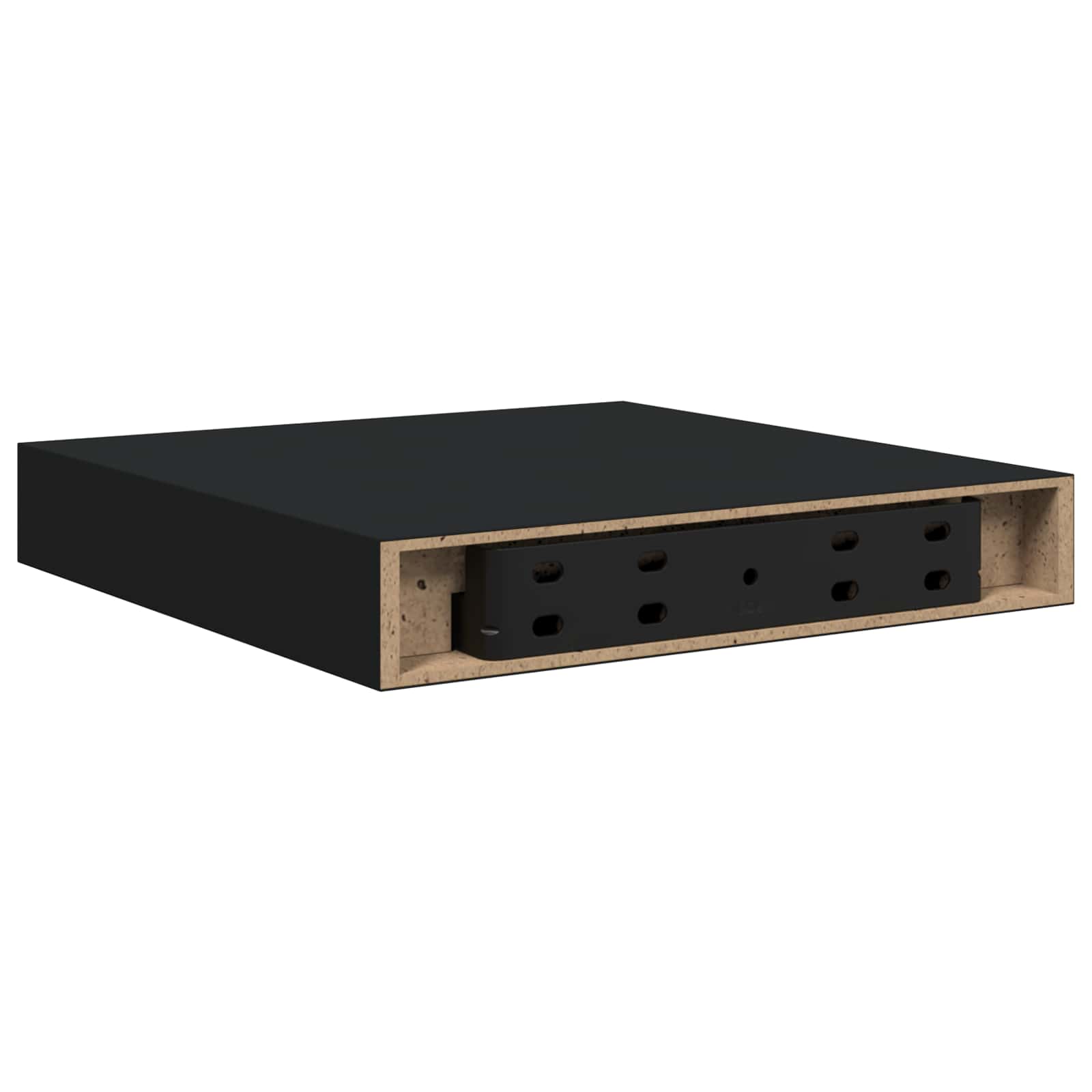 Vidaxl Schwarz Floating Wall Shelves 2 Pcs Black 23X23,5X3,8 Cm Mdf