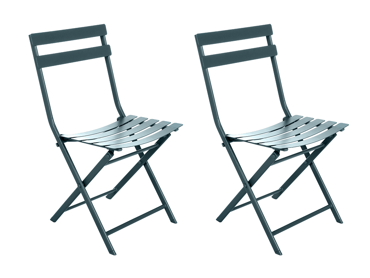 Hesperide - Lot De 2 Chaises De Jardin Métal Pliante Greensboro Bleu