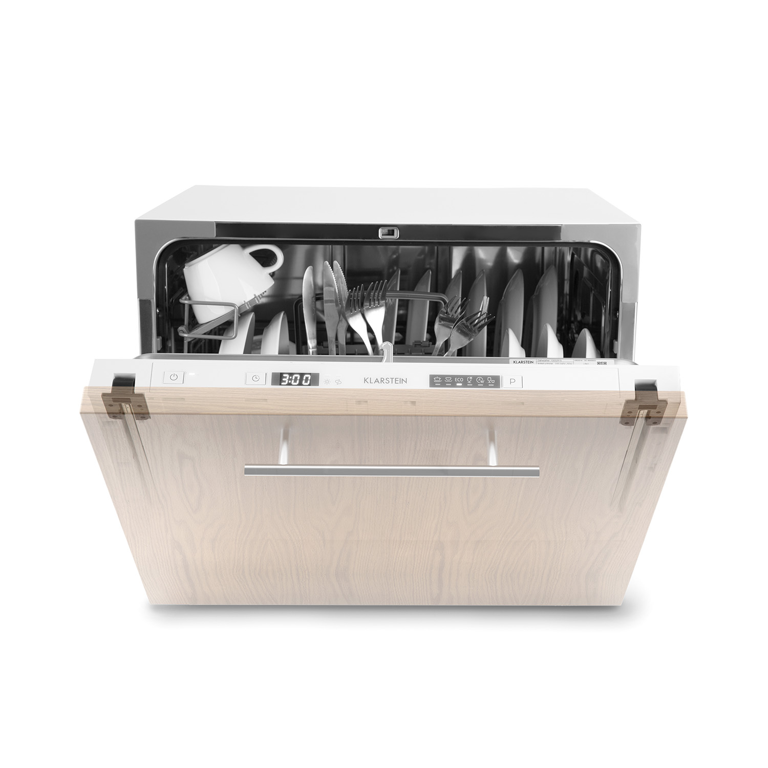 Klarstein Integrated Dishwasher, 6 Place Setting Built In Dishwasher, Easy To Install Slim Mini Dishwasher, 6 Washing Programs, Quiet Operation