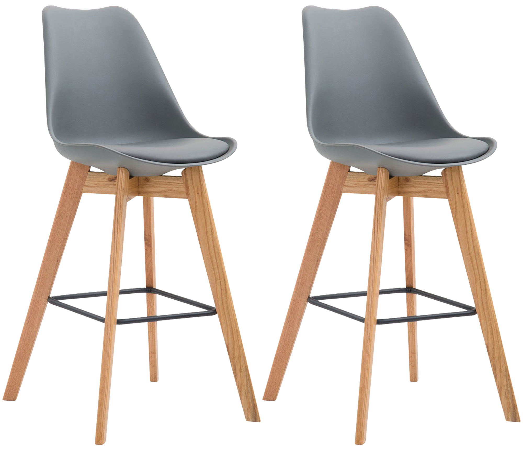 Clp - 2er Set Barhocker Metz Kunststoff Natura Grau