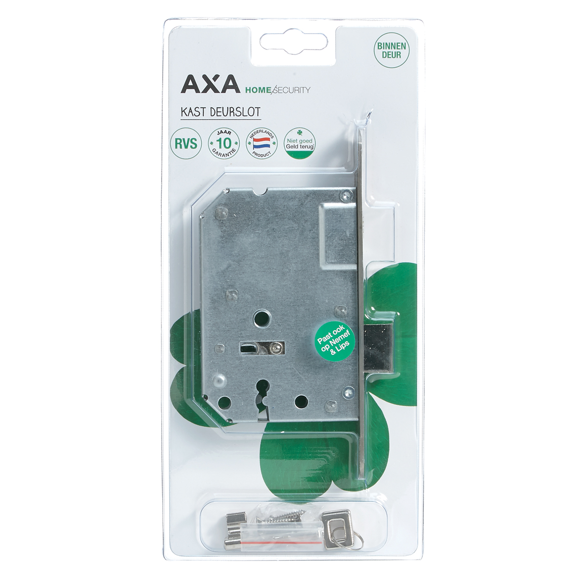 Axa Schrankschloss - Modell 7115 Sl - Schrankschloss - Mit Sl55 - Schlüsselloch Und Schlüsseln - Weiße Frontplatte - Inkl. Schließblech Und…