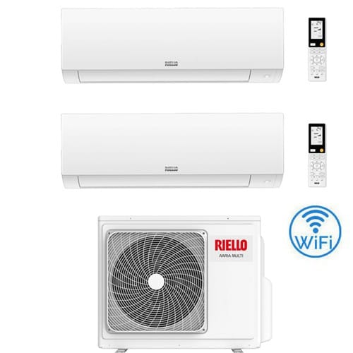 Climatizzatore Condizionatore Riello Aaria Plus I Wi-fi Dual Split Inverter R32 9000 + 12000 Btu Con U.e Aaria Multi 250 Pi Classe A++/a+