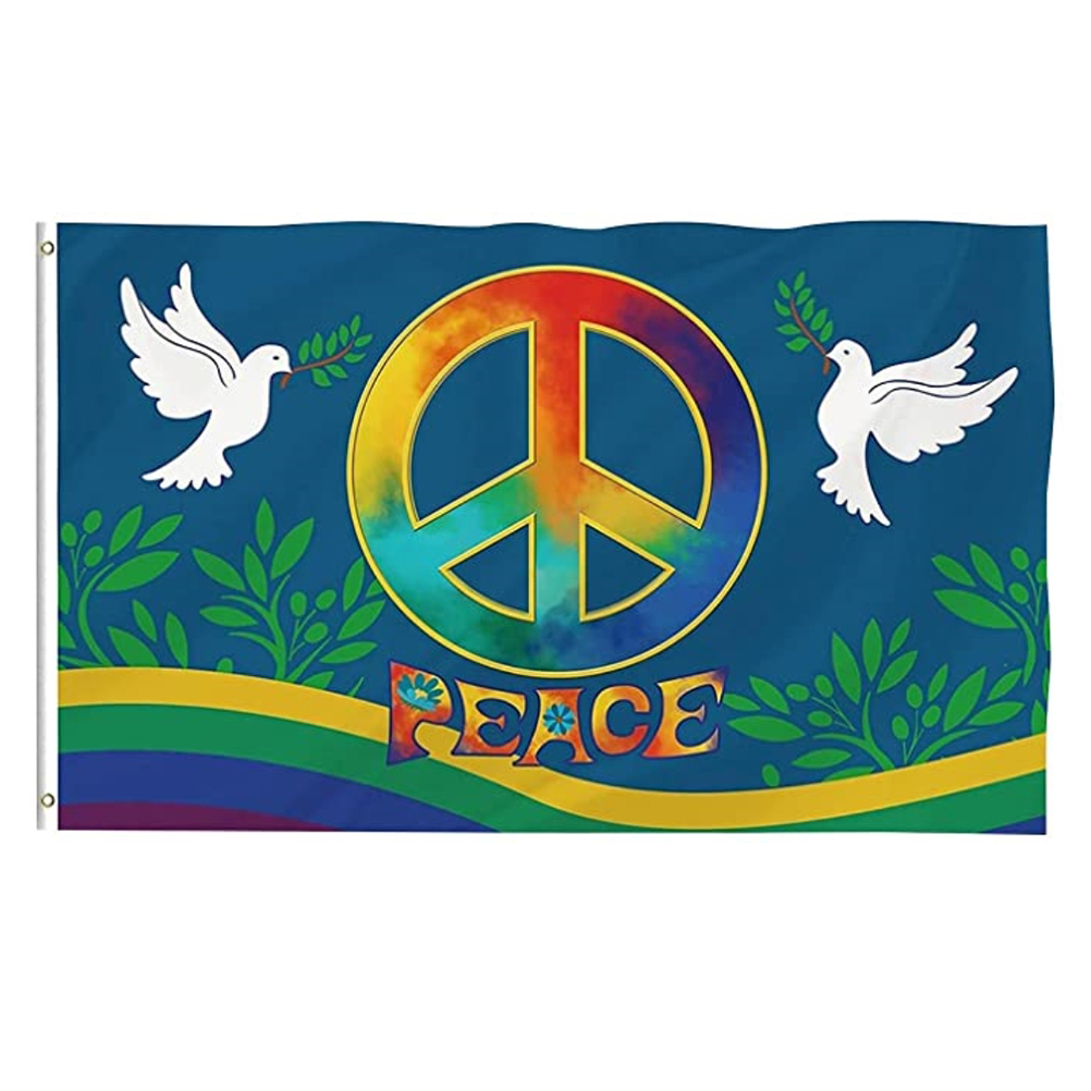 Punnyb Weltfriedensflagge, 90 X 150 Cm, Polyester