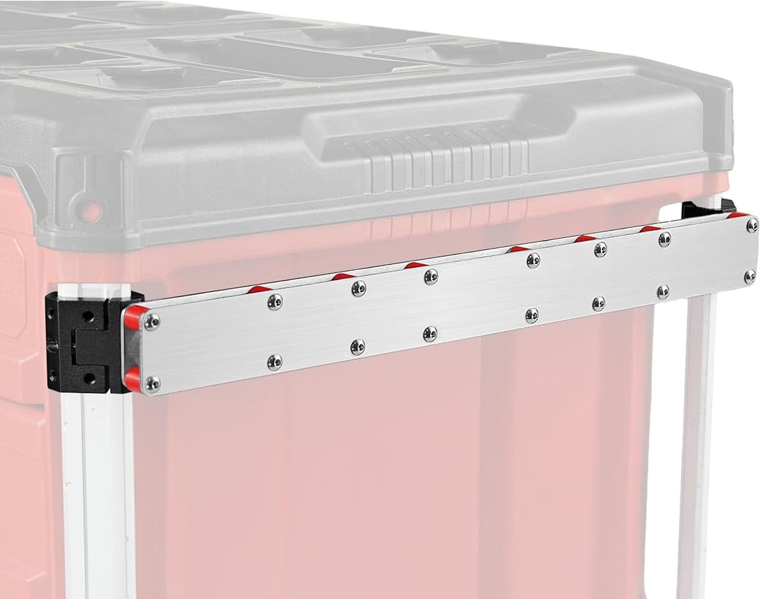 Porte-outils modulaire antidérapant pour boîtes à outils à rails latéraux, fixation par pince sans perçage, métal argenté