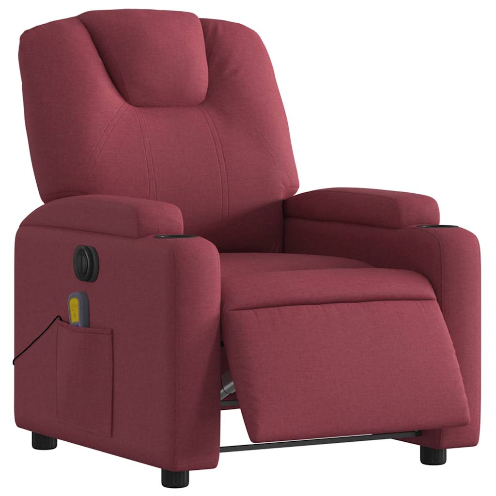 Rot Massagesessel Elektrisch Wein Stoff Vidaxl559489 - Bild 3