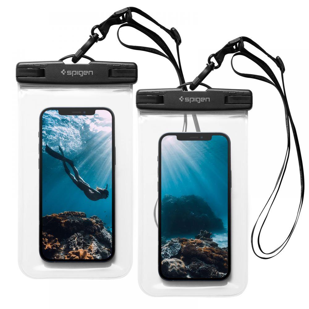 Spigen Wasserdichte Schutzhülle A601 Universal transparent/schwarz 2er pack AMP0 - Bild 10