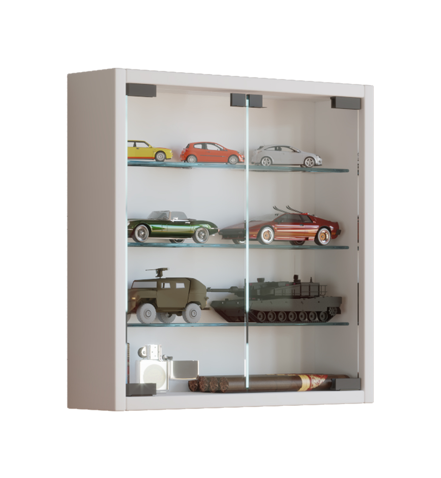 Ebuy24 - Vitrine Murale Mandosa H. 40 X L. 40 X P. 10 Cm Blanc