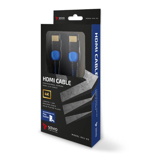 Savio Blau Gcl-02 Hdmi-Kabel 1,8 M Hdmi-Kabel Typ A (Standard) Schwarz,