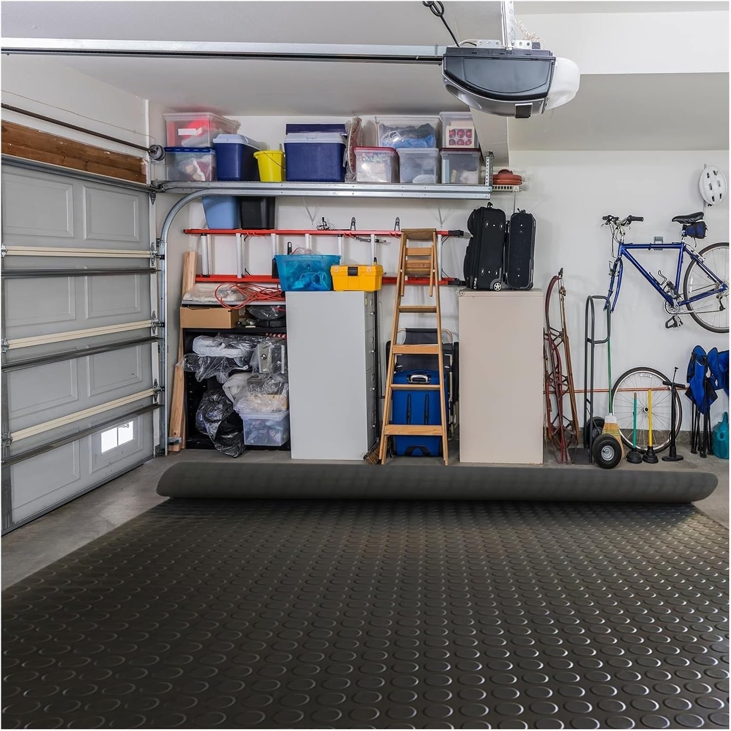 Tapis de protection de sol en caoutchouc antidérapant noir, robuste pour garage et atelier