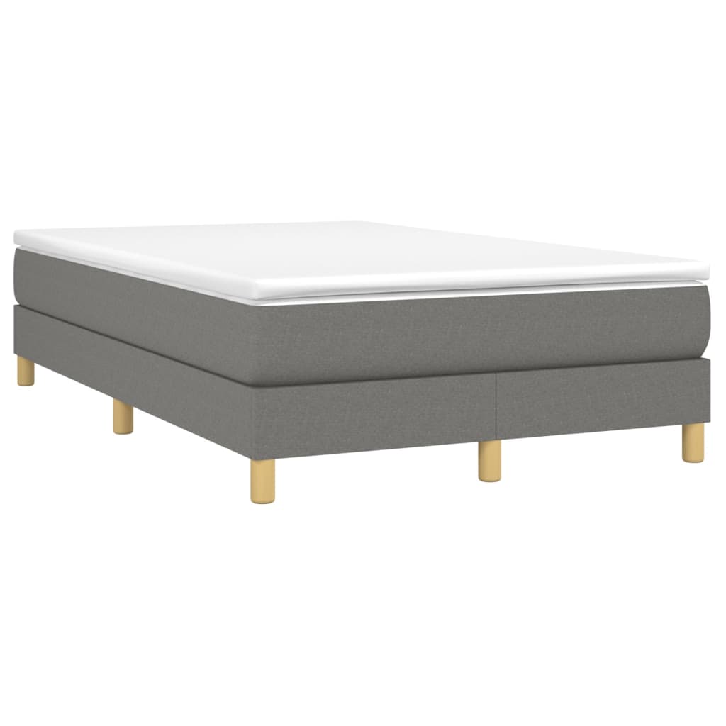 Box Spring Bed Frame Dark Grey 120x200 Cm Fabric Vidaxl