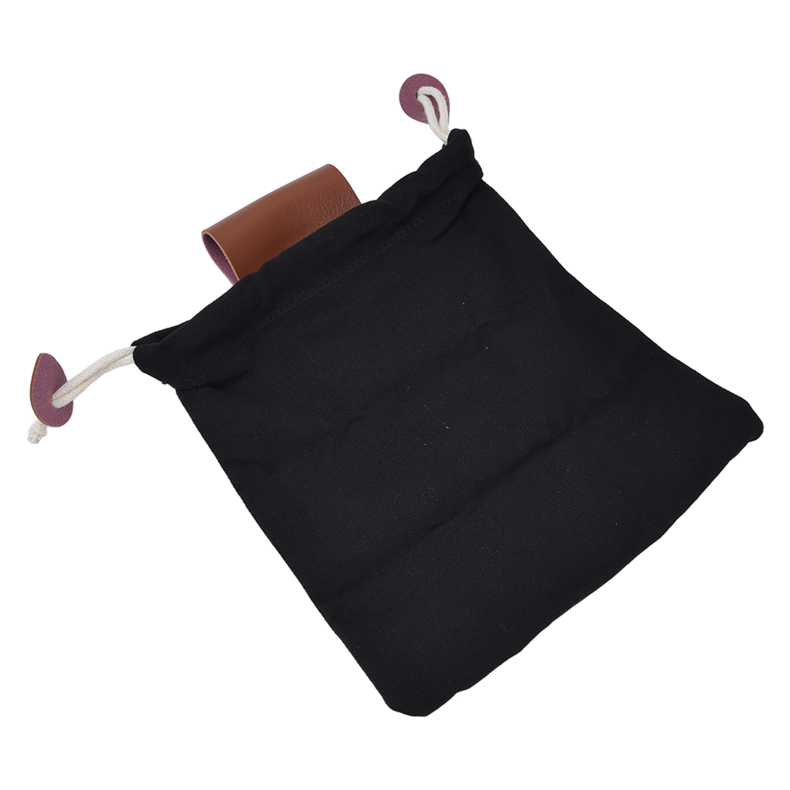 Sac de cueillette en toile avec ceinture, 21 x 23 x 34 cm, noir
