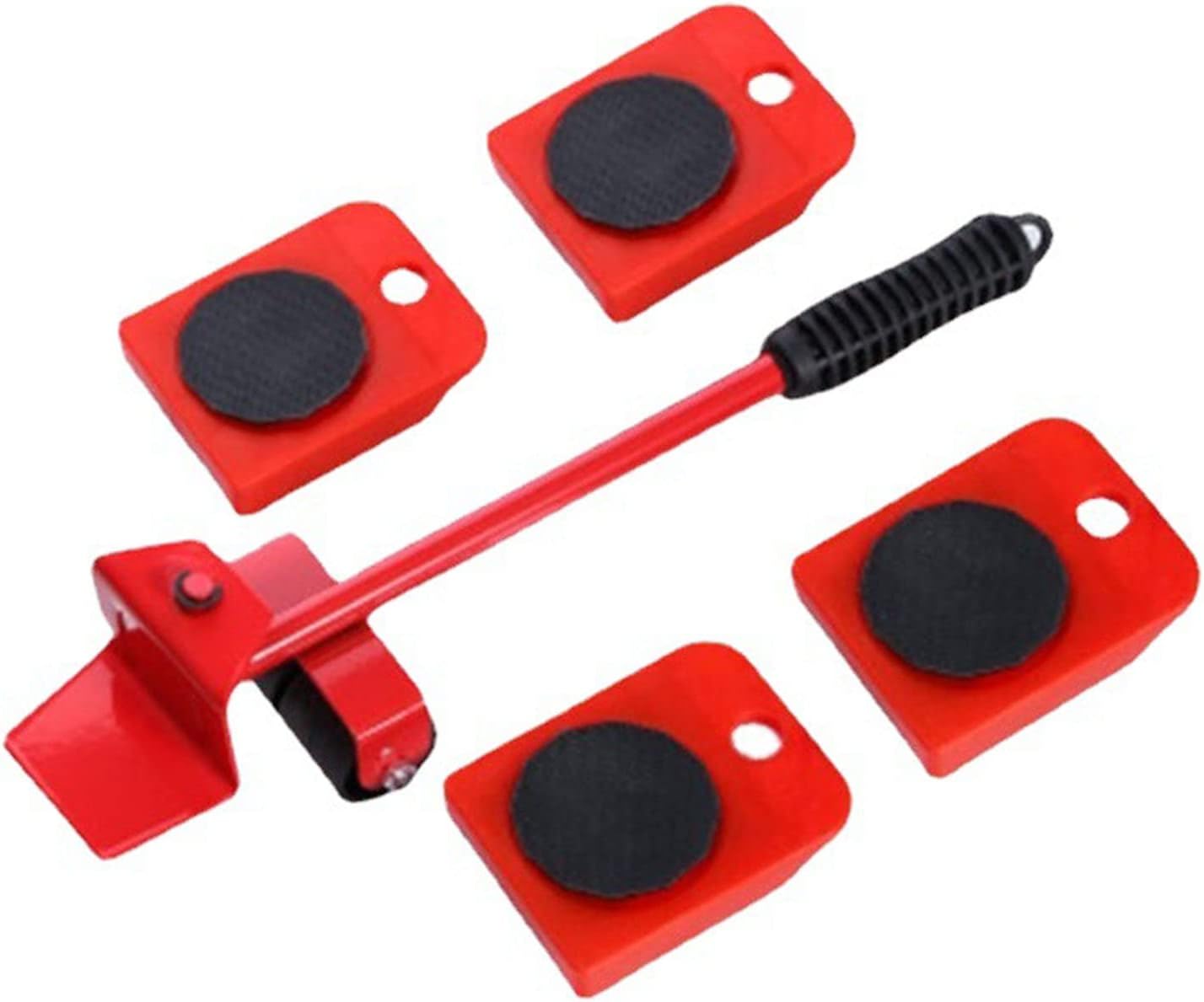Lève-meubles robuste en ABS et acier, rouleau, 5 pièces