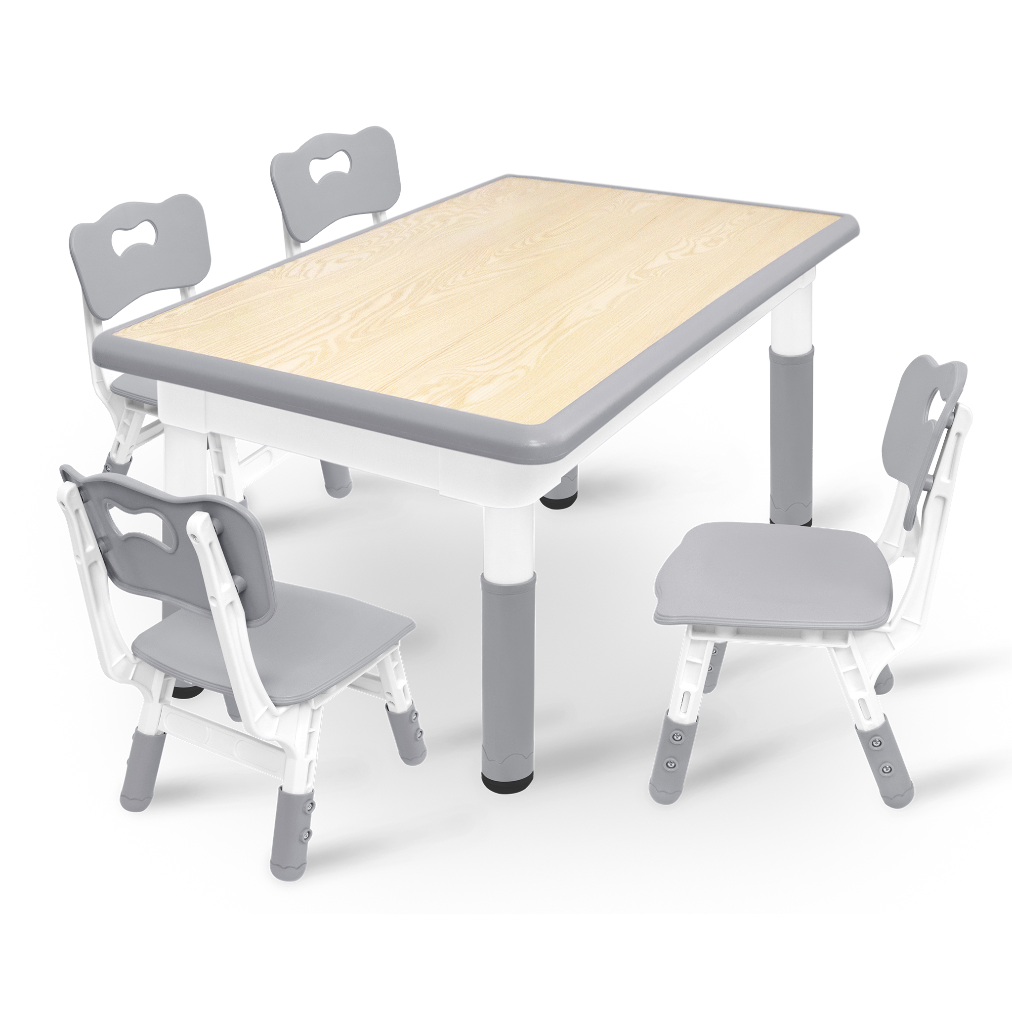 Aufun Ensemble Table Et Chaises Pour Enfants Avec 4 Sièges
