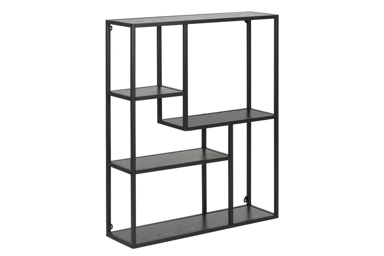 Etagère Design 75x20x91 Cm Décor Noir Et Métal Noir - Fynca