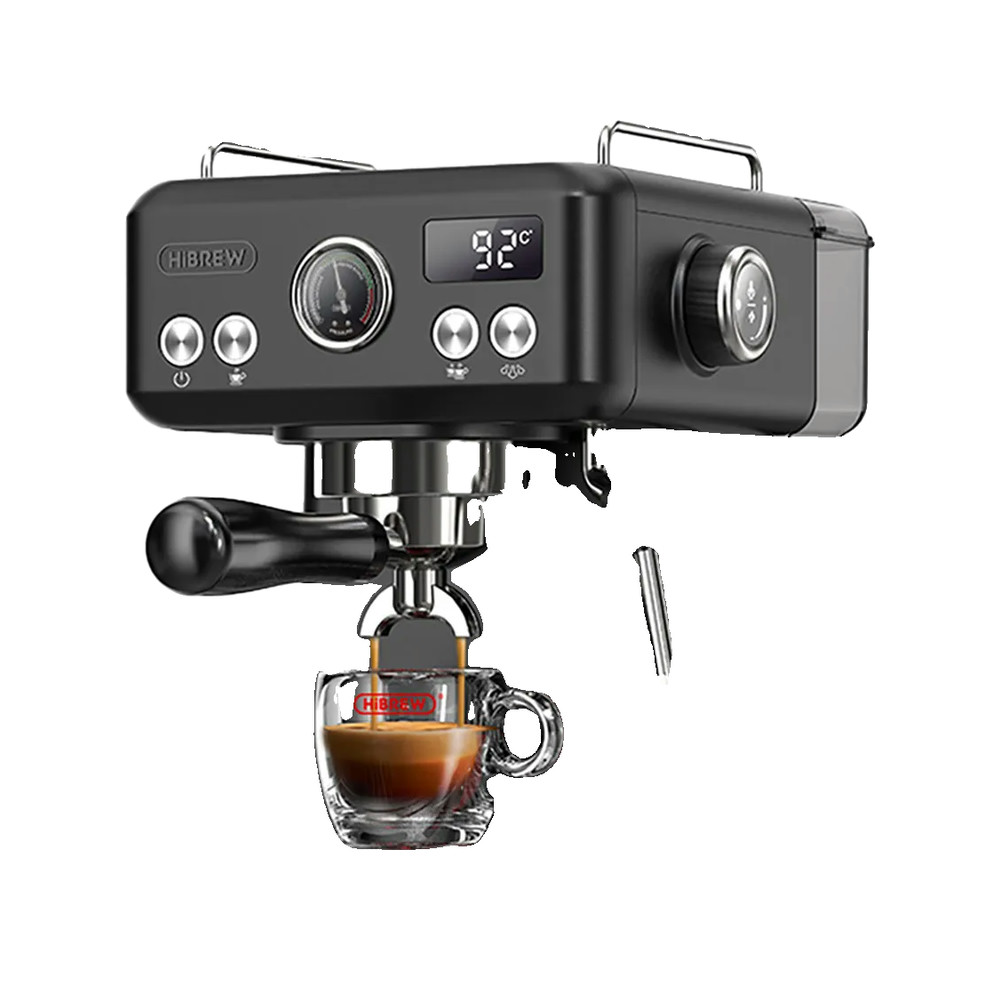Hibrew Schwarz H10a Piston Espresso Machine With Temperature Control (Black), Siebträgermaschine, - Bild 4
