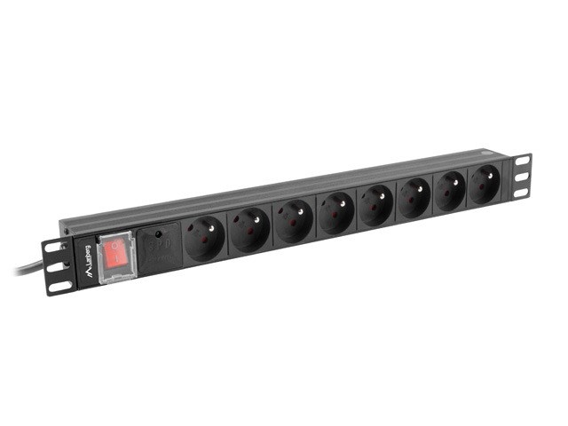 Lanberg Schwarz Pdu 19" 1U 7X Schuko 16A 2M