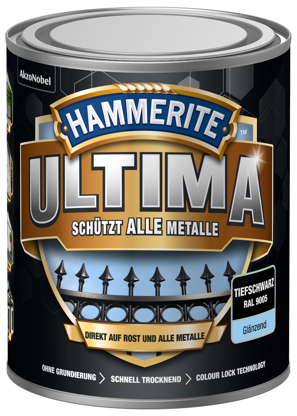 Fp - Hammerite Metallschutz-lack Ultima Tiefschwarz Glaenzend 750ml - 5379724