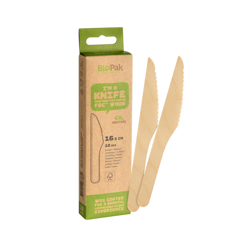 Duni Biopak Holzmesser 17 Cm - 10 Stück Messer