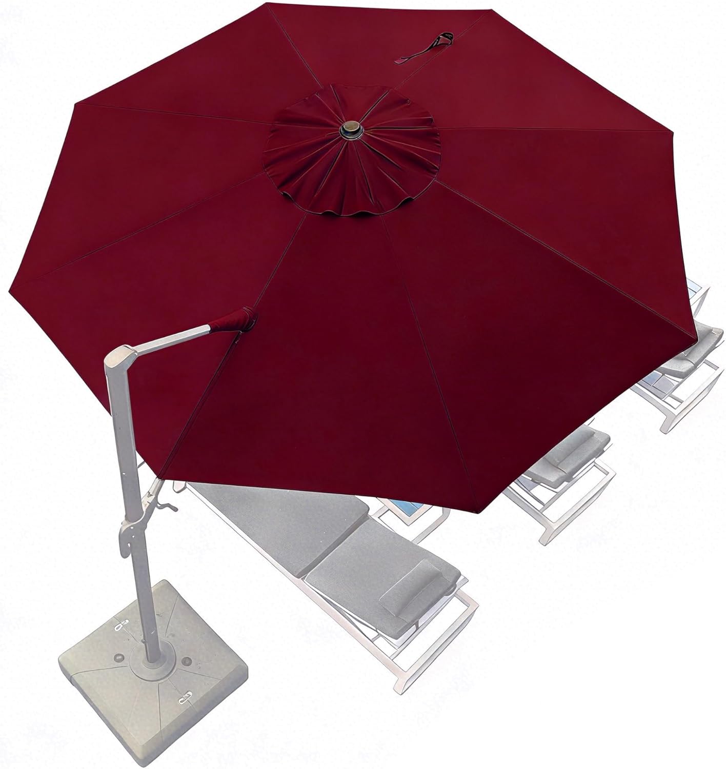 Toile Parasol 8 Baleines Déporté Garden Parasol Cover Auvent De