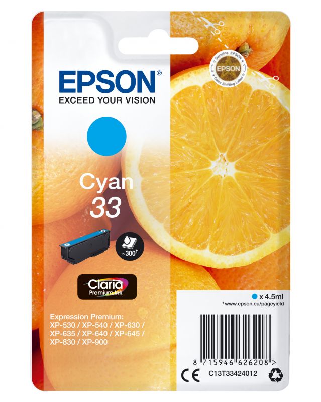 Epson 33 Tintenpatrone - Cyan - 4,5 Ml - Für Expression Home Und Premium - Bild 5