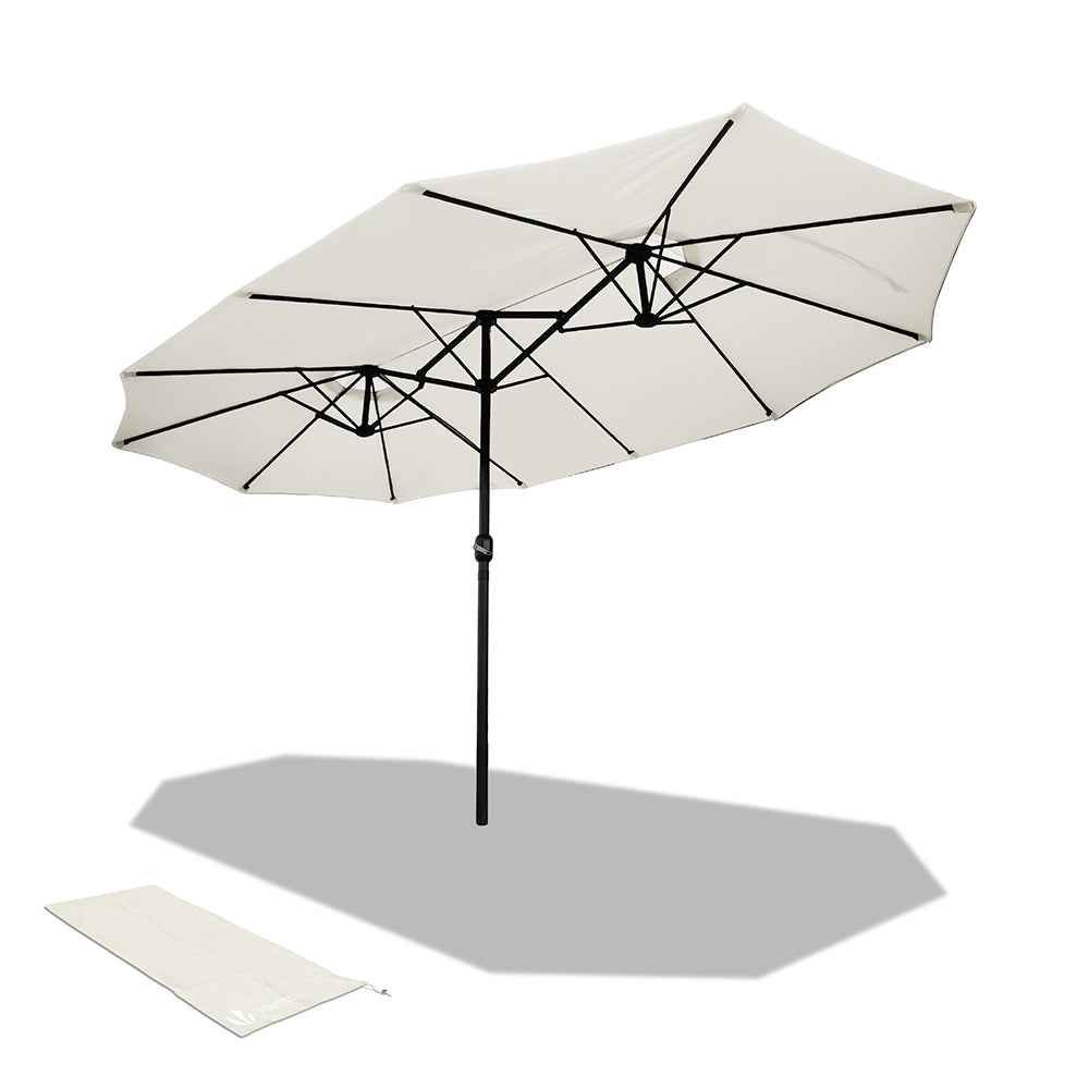 Vounot – Parasol Double 460 X 270 Cm – Aluminium Et Toile Polyester