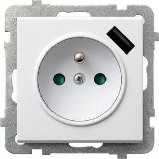 Ospel Sonata Unterputzsteckdose Weiß Mit Usb-Ladegerät