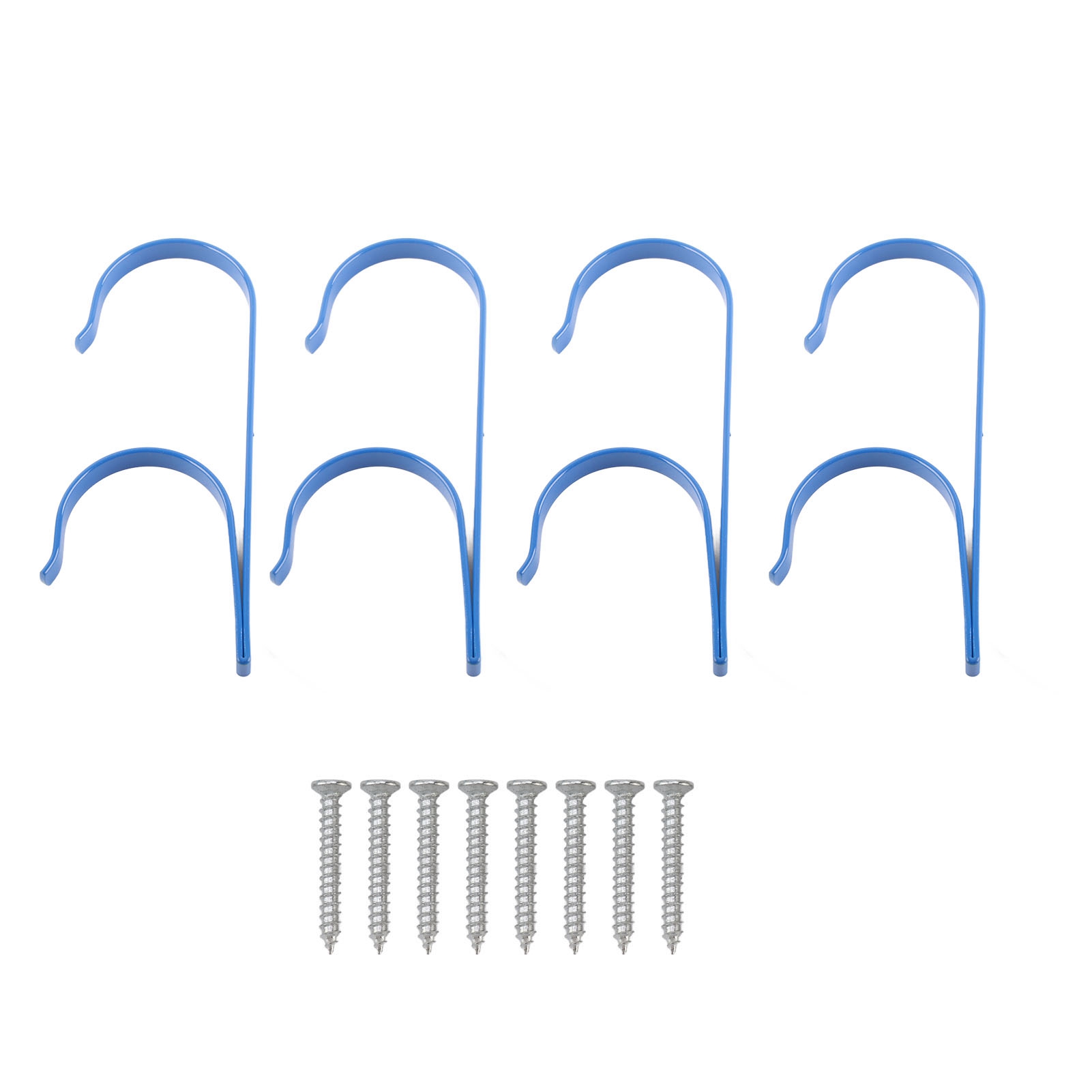 Crochets muraux pour perches de piscine, brosses et outils de jardin, aluminium, bleu, lot de 4