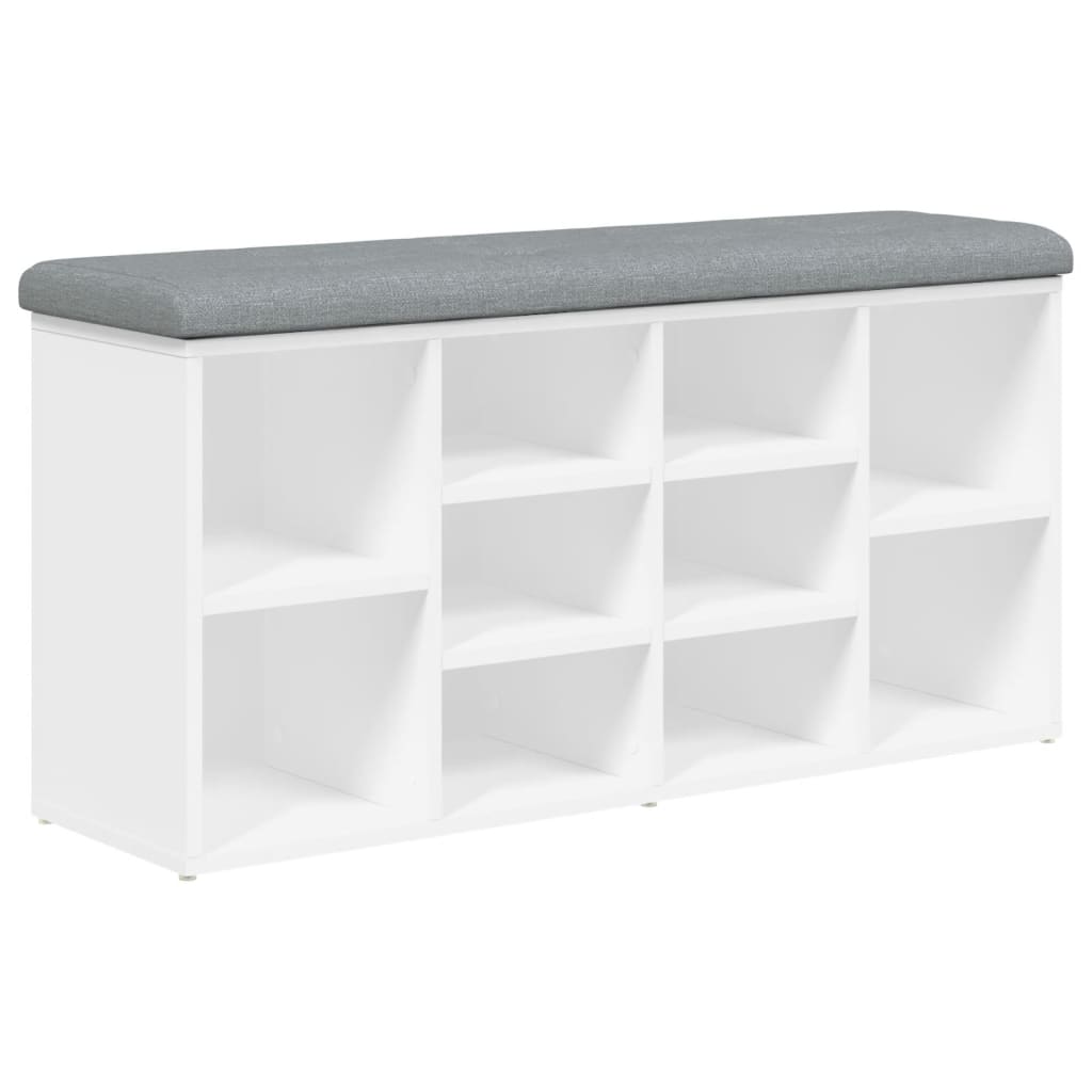 Shoe Bench White 102x32x50 Cm Engineered Wood Vidaxl