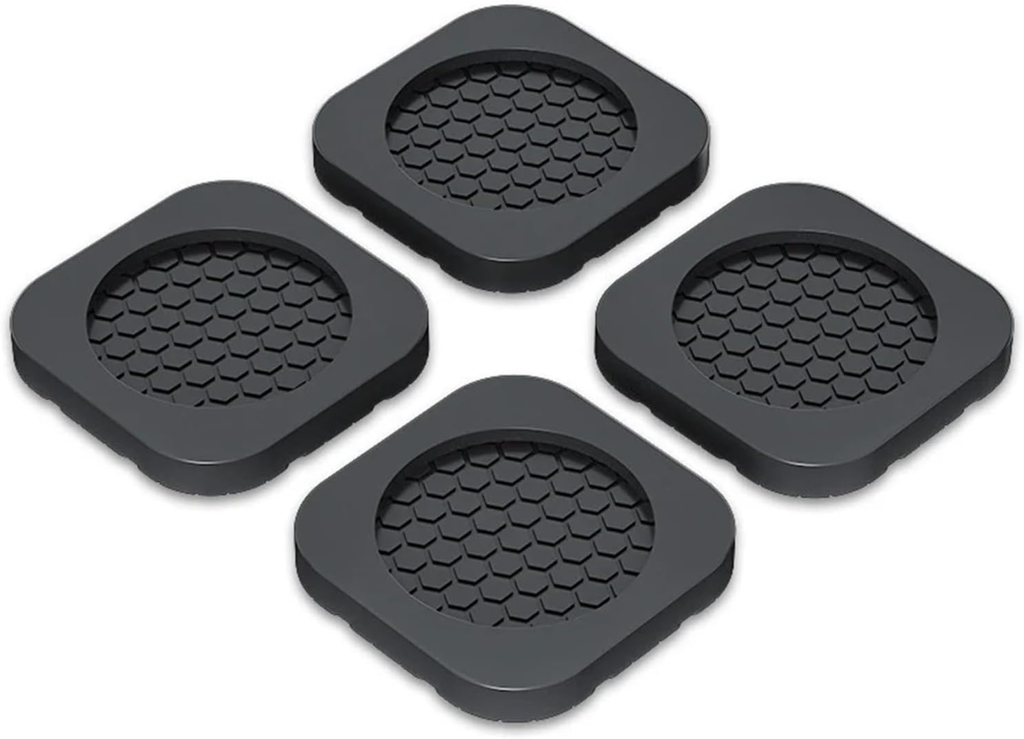 Patins de protection antidérapants en caoutchouc noir, 60 x 60 x 8 mm