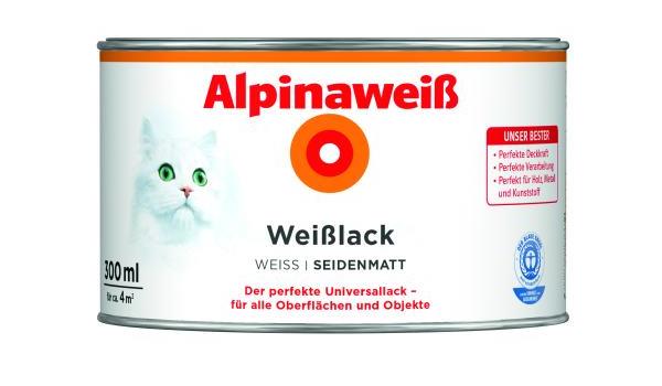 Alpina - Weiß Weißlack 300 Ml Weiß Seidenmatt Lack Universallack Innen Außen