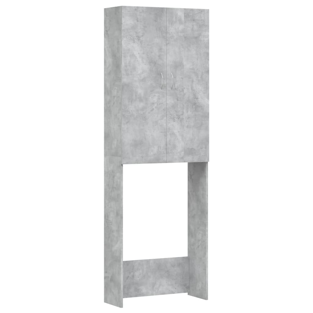 Washing Machine Cabinet Concrete Grey 64x25.5x190 Cm Vidaxl