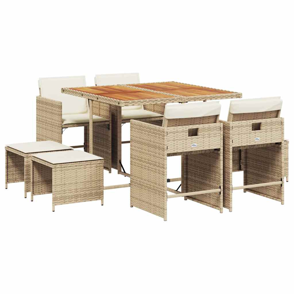Garden Dining Set Beige, Brown, Cream Vidaxl