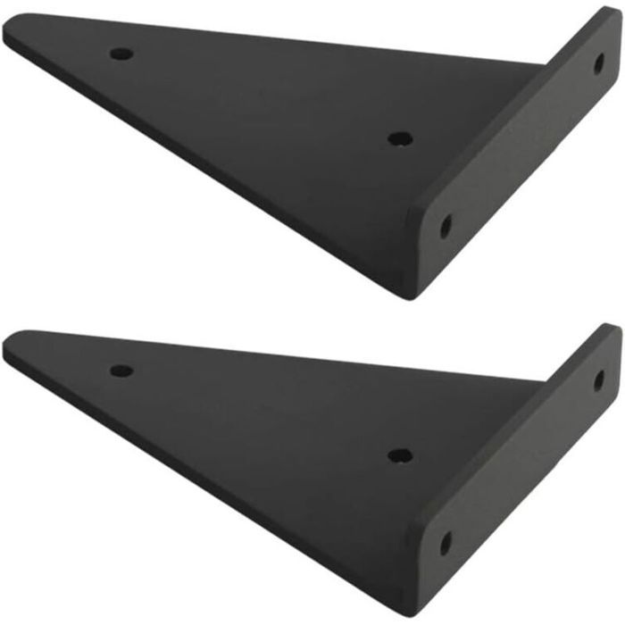 Supports de trépied en métal noir, 28 x 17 cm, fixations multi-usages dissimulées, lot de 2