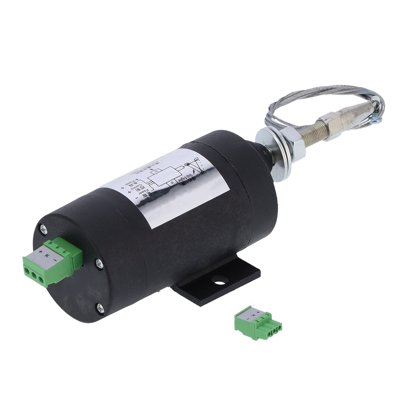 Électrovanne d'arrêt moteur 12 V pour groupe électrogène, ABS et acier inoxydable, course 45 mm