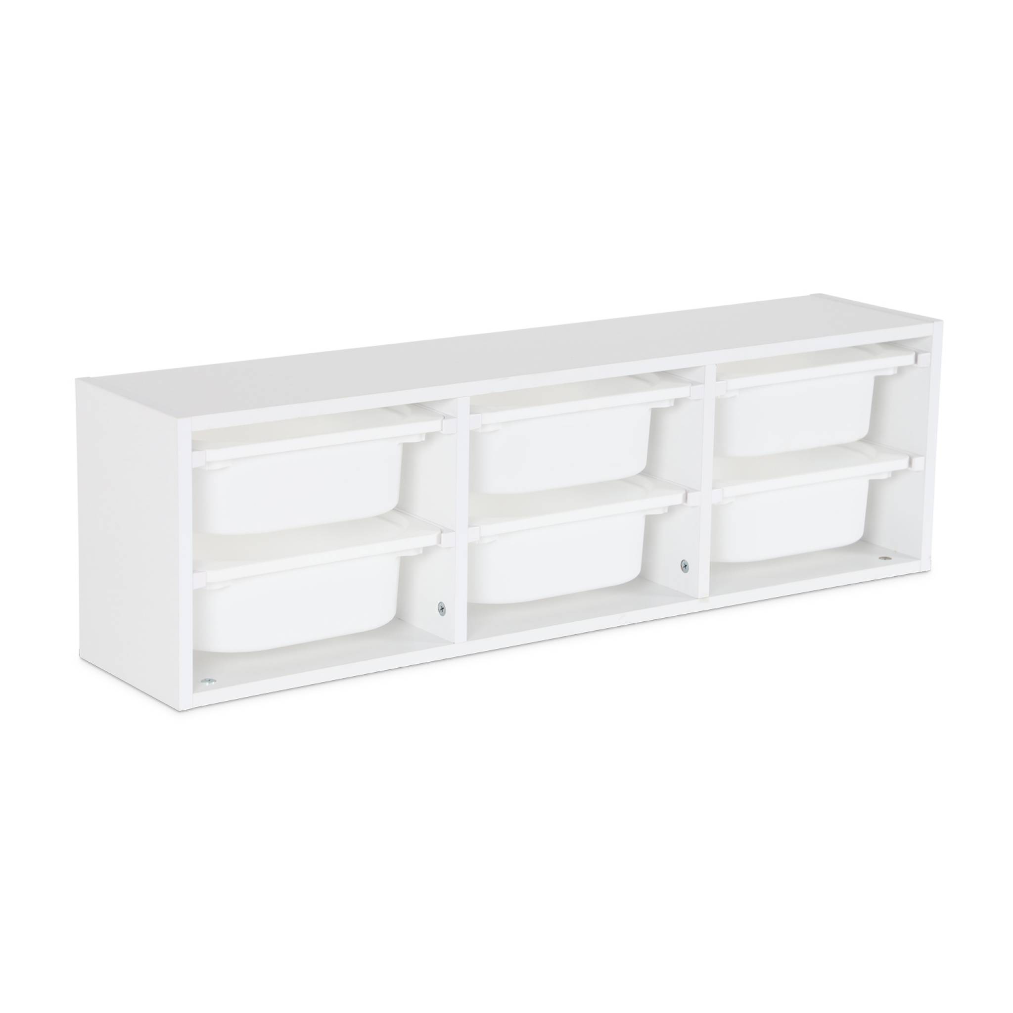 Sweeek - Meuble De Rangement Pour Enfant. Blanc. 6 Bacs En Plastique
