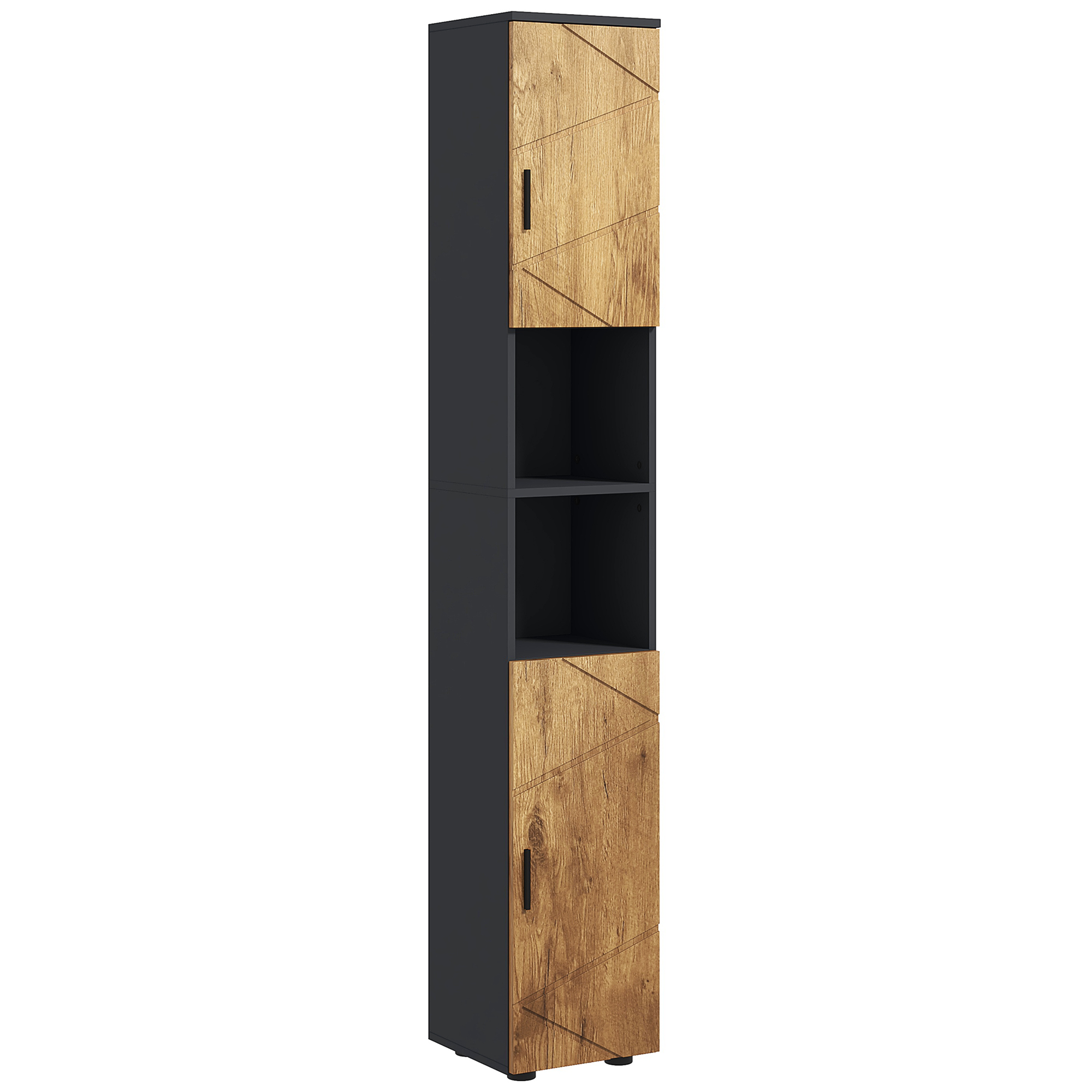 Kleankin - Meuble Colonne Rangement Salle De Bain Style Cosy 2 Portes 2